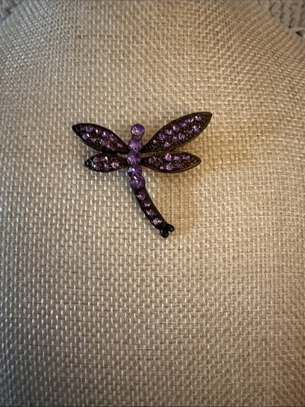 Vintage Purple Dragonfly Crystal Brooch - Women Accessories